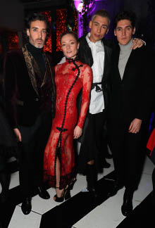 LONDON, ENGLAND - FEBRUARY 28:  (L-R) Richard Biedul, Clara Paget, Kyle De'Volle and Isaac Carew join SUSHISAMBA and Cool Earth to celebrate SAMBAZONIA at SUSHISAMBA on February 28, 2017 in London, England   Picture Credit: Dave Benett